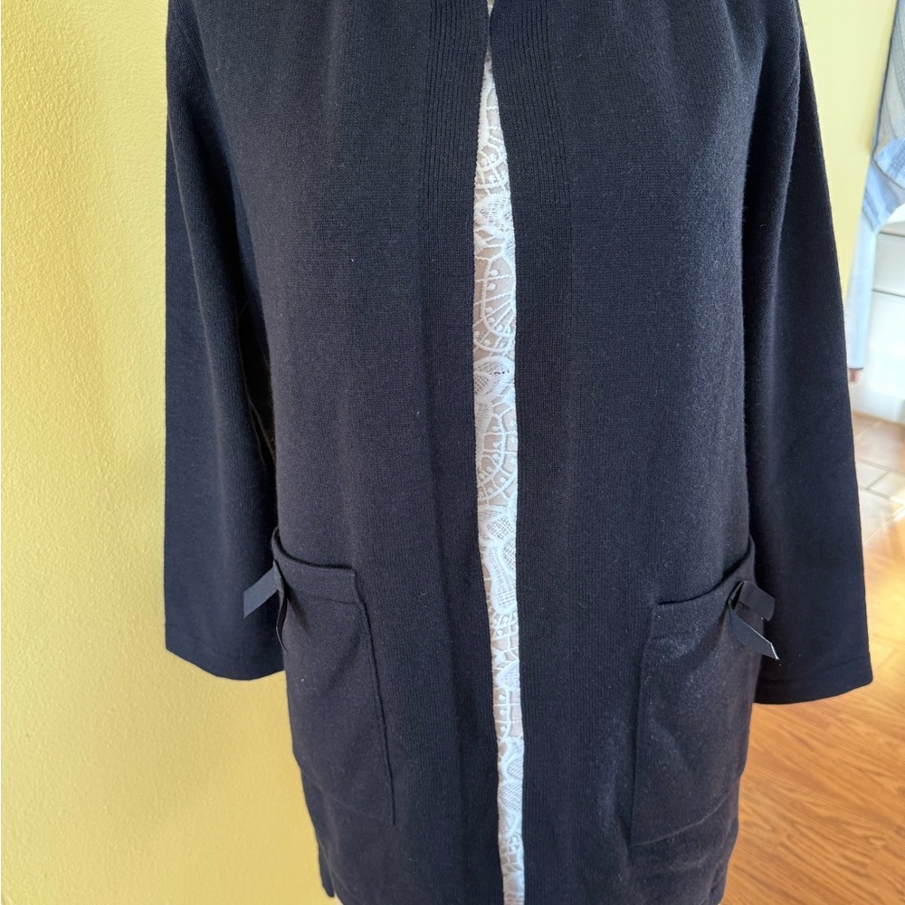 Escada Elegant Black Women's Cape with Pocket Design